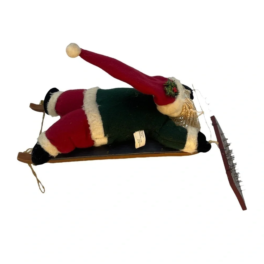 Sledding Santa Wooden 25 Days Till Christmas 3-D Wall Calendar Holiday Decor VTG